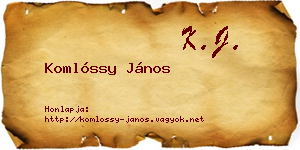 Komlóssy János névjegykártya