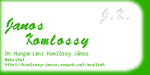 janos komlossy business card