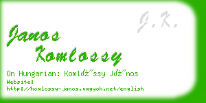janos komlossy business card